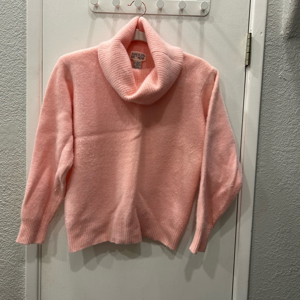 Anne Klein Pastel Pink Cowl Neck Sweater